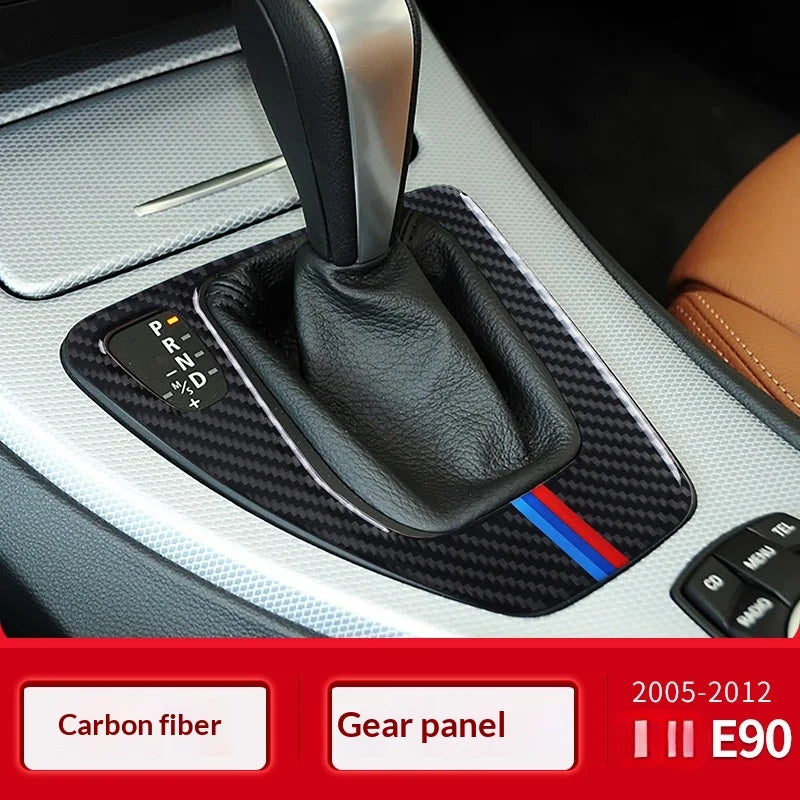 Applicable Bmw 05-12Style E90/E92/E93 Gear Panel Decorative Frame Gear Carbon Fiber Interior Modification