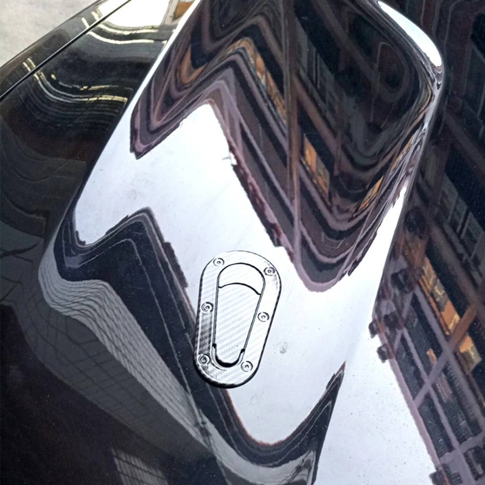 2PCS Car Hood Scoop Stickers Universal Black Carbon ABS Plastic Racing Bonnet Decorative Exterior Modified Hood Scoop Sticker