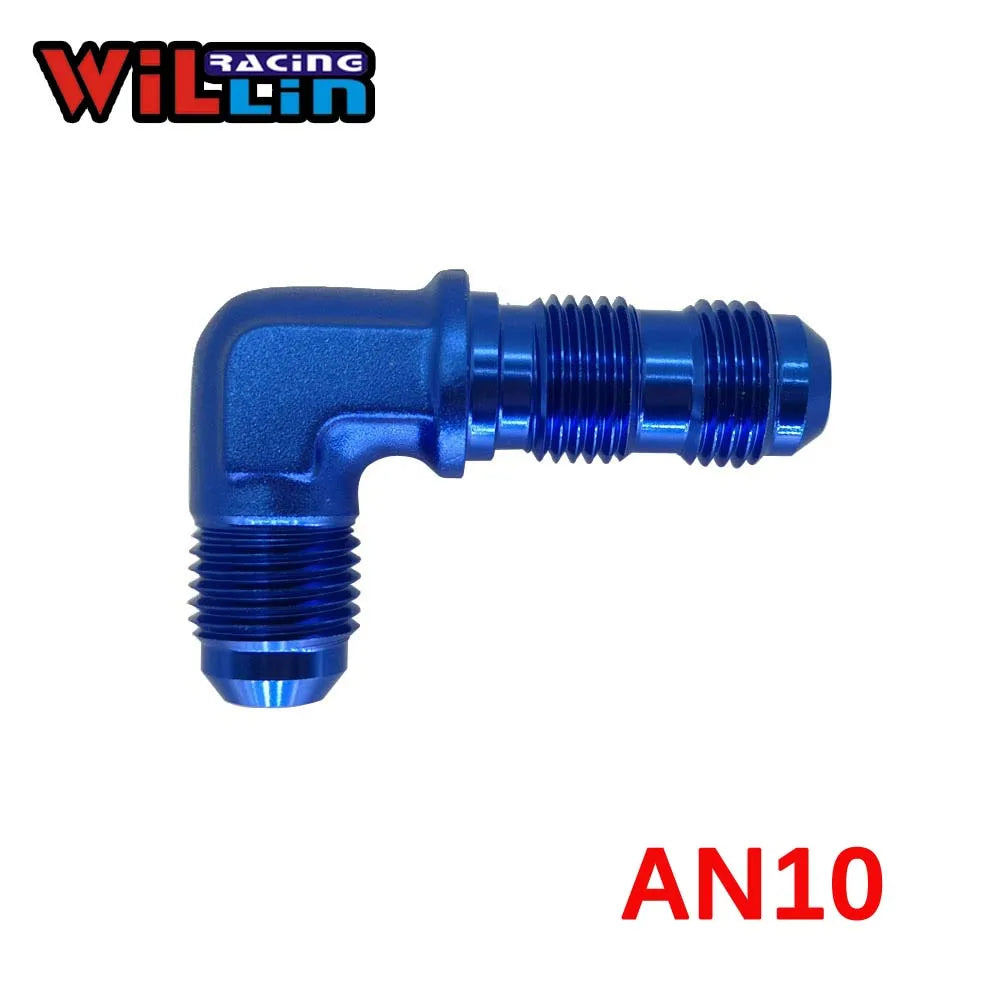 Aluminium AN3 4 6 8 10 12AN Male 90 Degree Elbow Flare Bulkhead Adptors Anodized Forged Fitting Oil Adapters Blue/Black 833