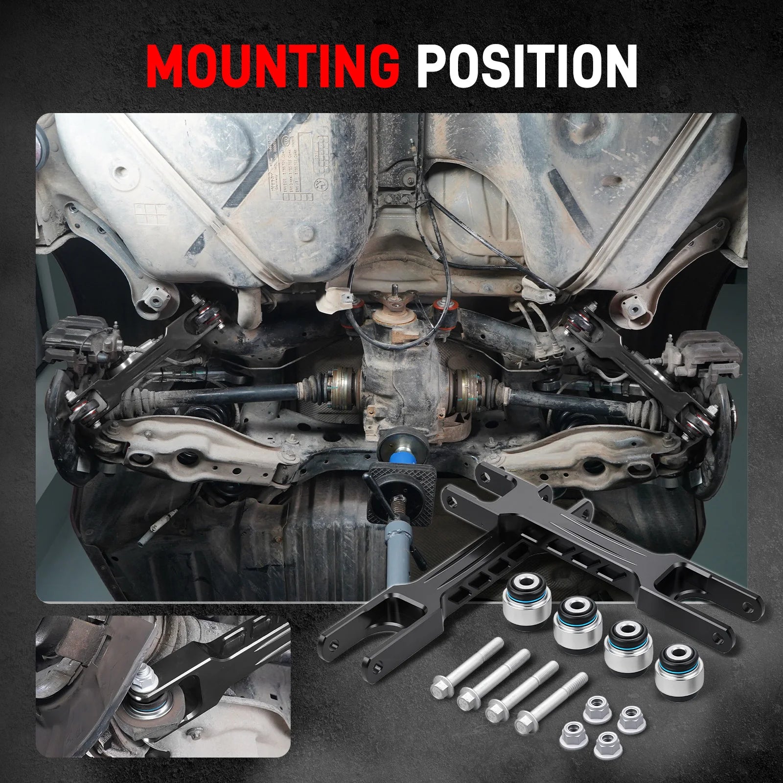 BEVINSEE Rear Trailing Arm & Bearing Kit for BMW E90 E92 E91 E93 E87 E82 E81 E88 X1 E84, Replace for 33322406291 & 33326763092