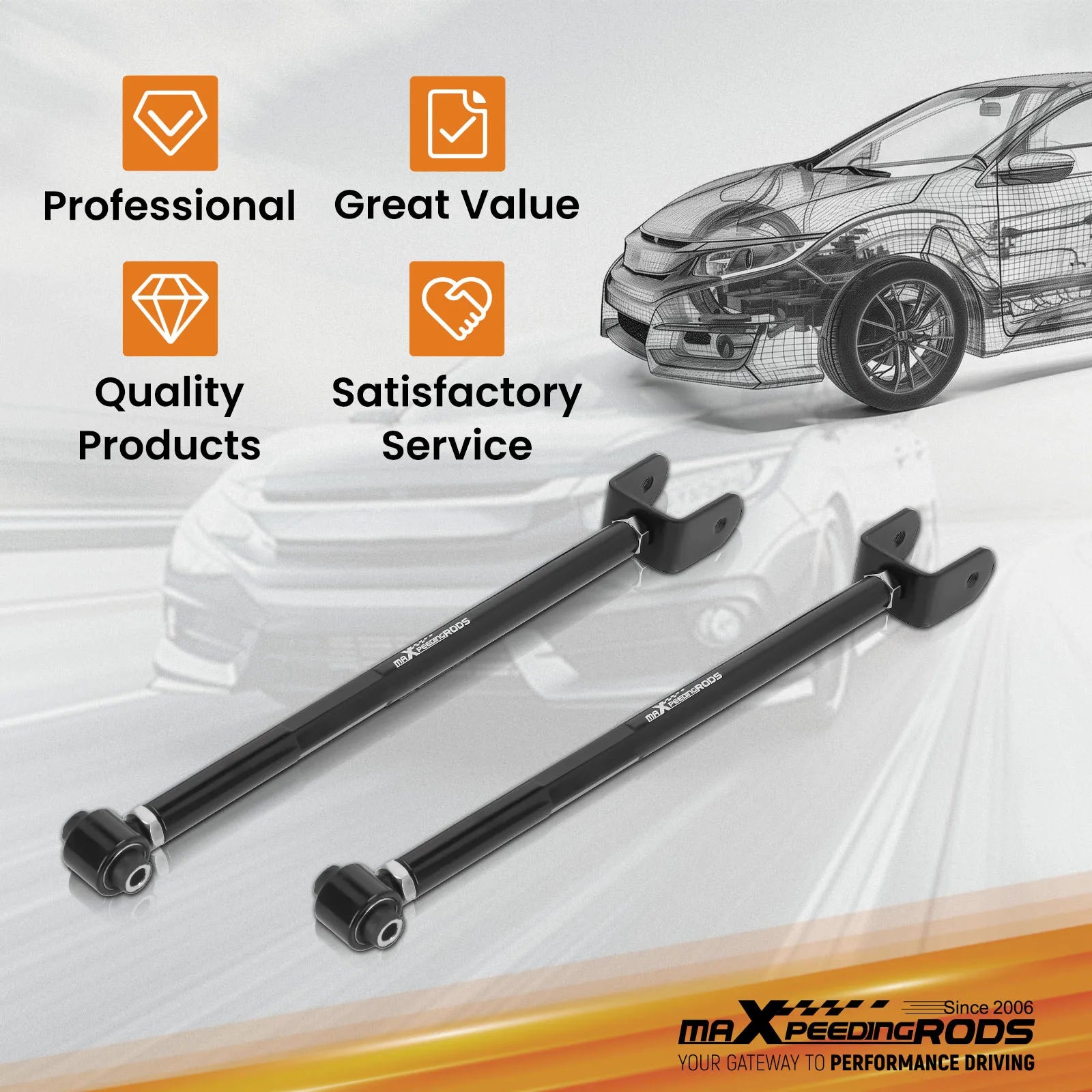 Rear Lower Camber Control Arms Toes for BMW E36 E46 E83 E85 E86 E89 Adjustable Control Camber Arms