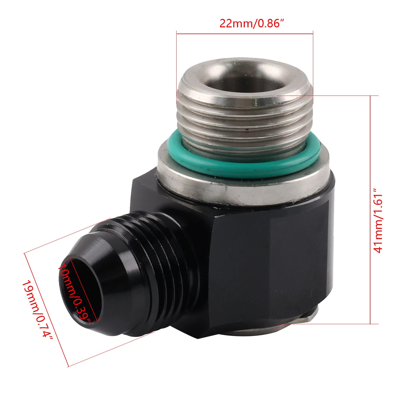 10ORB Fittings 8AN Turbo Brake Hose for Motorcycle & Automotive Stainless Steel Adapter, Black UNF Bolt Ring 10ORB Fittings 8AN Turbo Brake Hose for Motorcycle & Automotive Stainless Steel Adapter, Black UNF Bolt Ring
