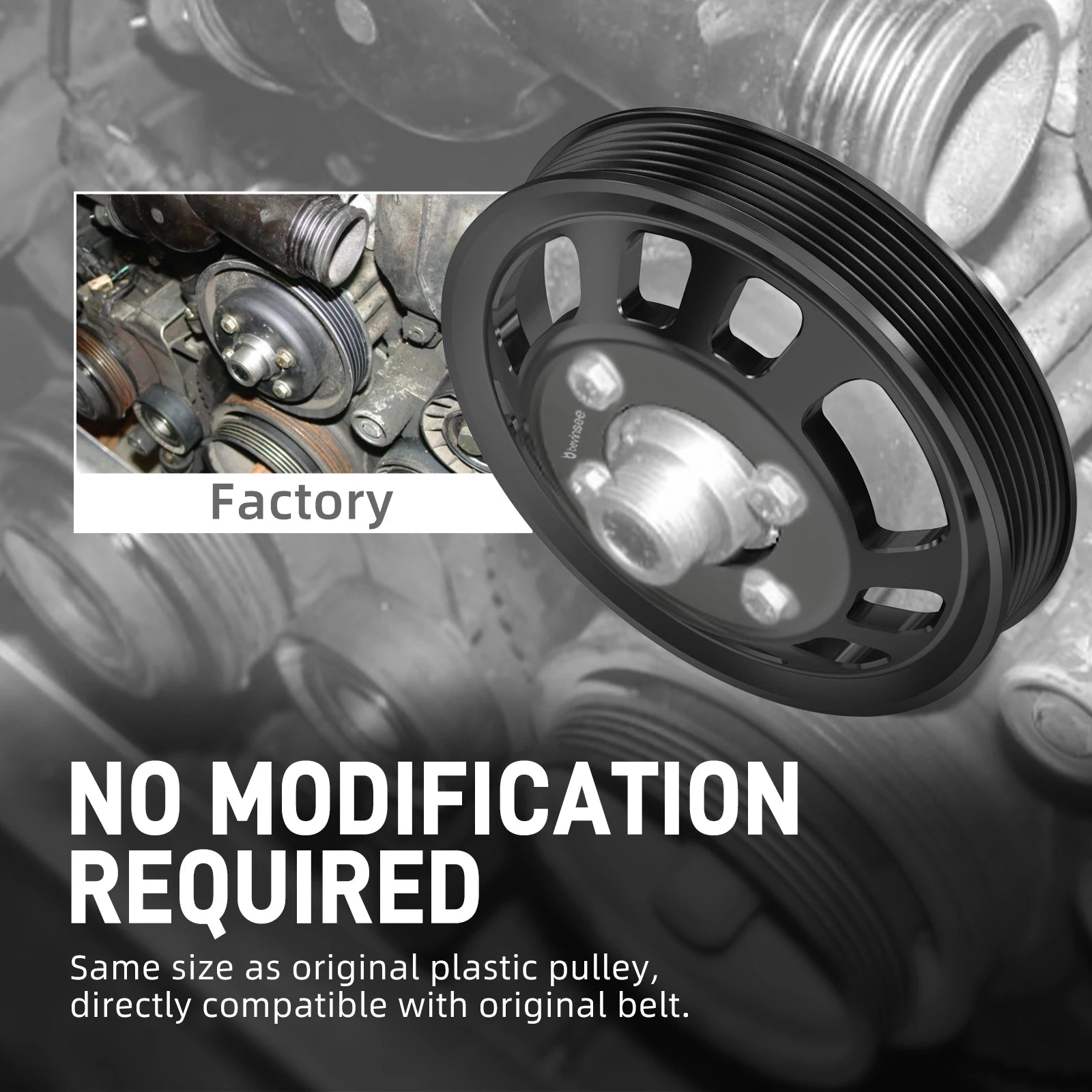Aluminum Power Steering Pulley & Water Pump Pulley For BMW M52 Engine For BMW E36 320i 323i 328i E39 520i 523i 528i Z3 E36 2.8