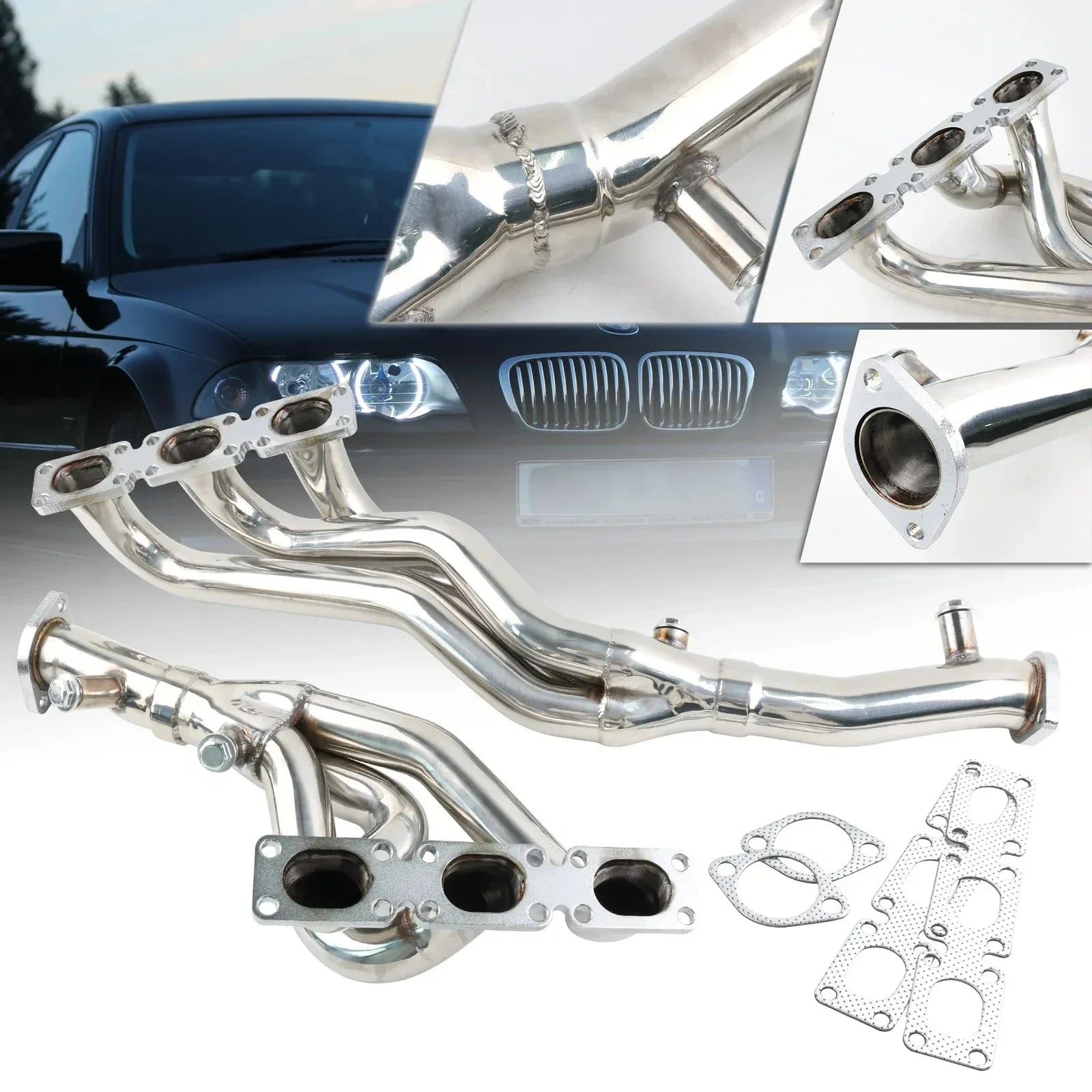 performance Exhaust Manifold Headers for BMW M52 1994-2002 E36 E46 320i 323i E39 520i 523i 528i | Z3 2.0-2.8L