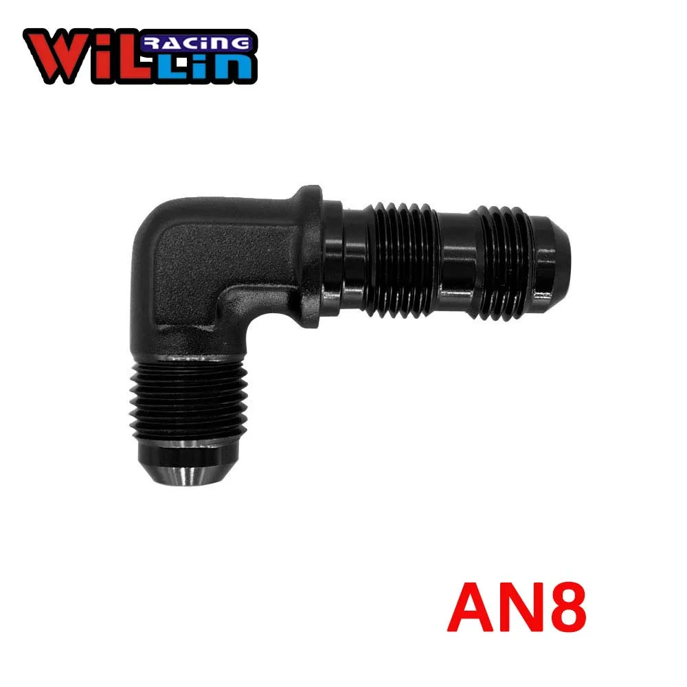 Aluminium AN3 4 6 8 10 12AN Male 90 Degree Elbow Flare Bulkhead Adptors Anodized Forged Fitting Oil Adapters Blue/Black 833