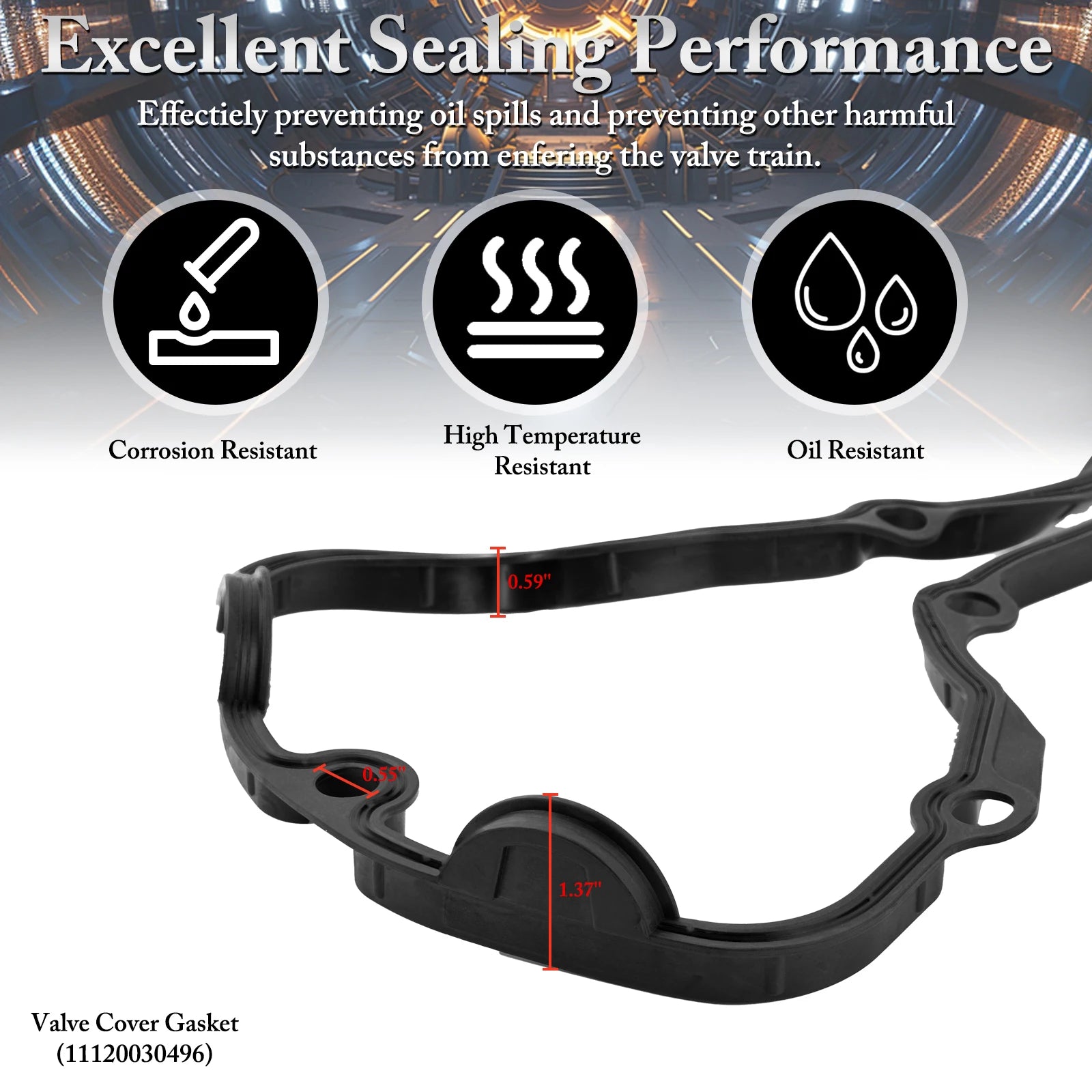 Car Engine Valve Cover Gasket Seal For BMW 3 5 7 Series X3 X5 Z3 Z4 00-06 325i 325 325xi 525i 730i M54 11129070990 11121437395
