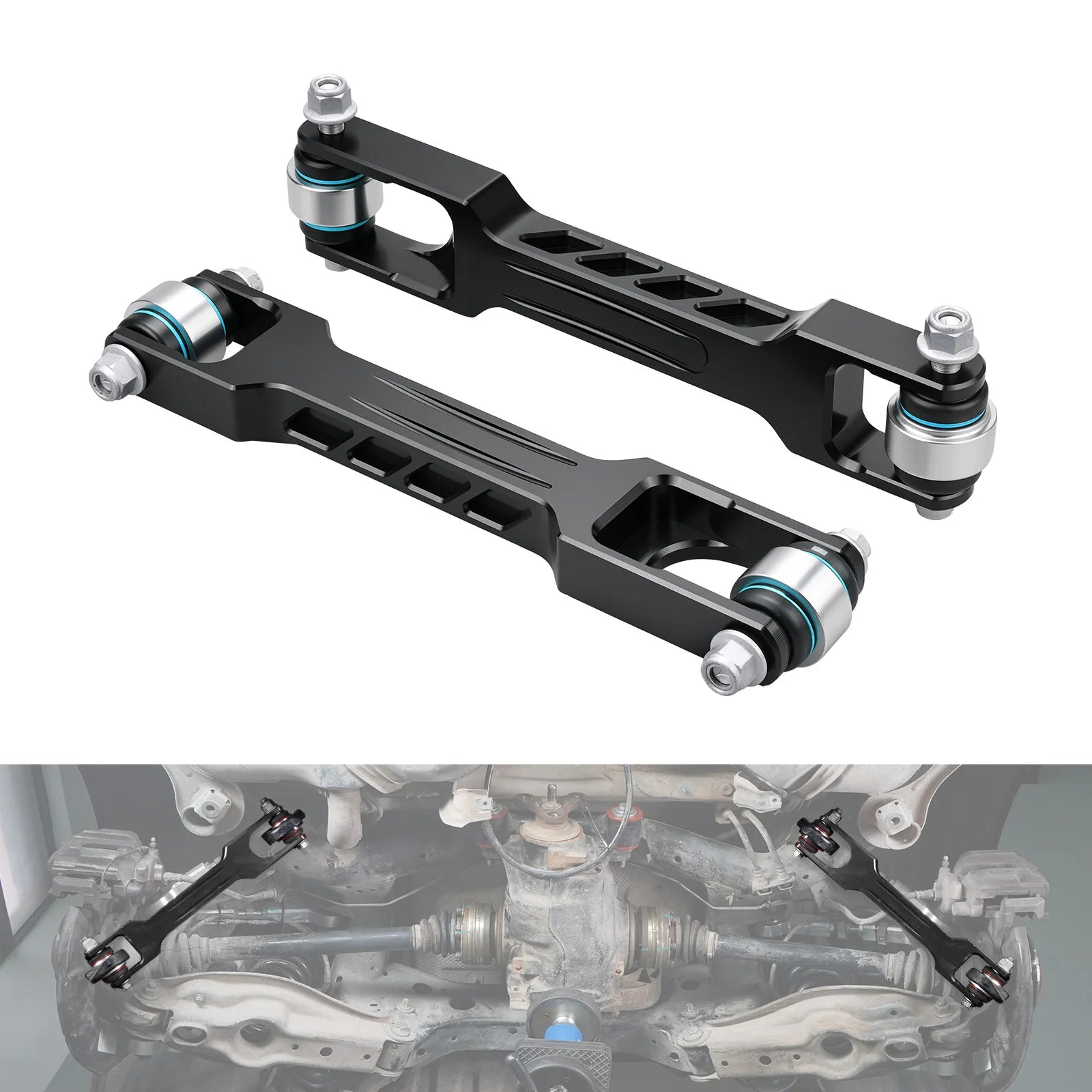 BEVINSEE Rear Trailing Arm & Bearing Kit for BMW E90 E92 E91 E93 E87 E82 E81 E88 X1 E84, Replace for 33322406291 & 33326763092