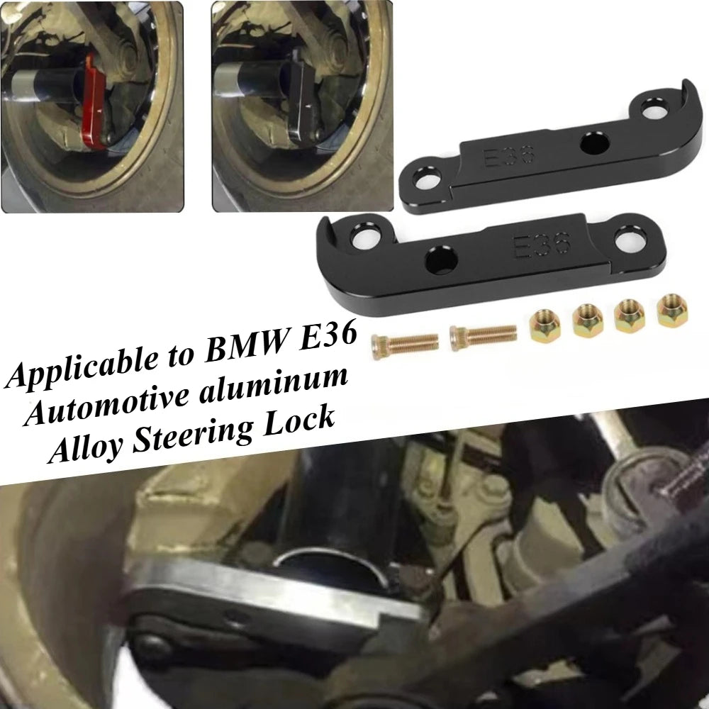 For BMW E36 1990-2000 Aluminum Alloy Steering Lock Adapter Kit Increased Steering Angle Performance Upgrade Drift Racing Part