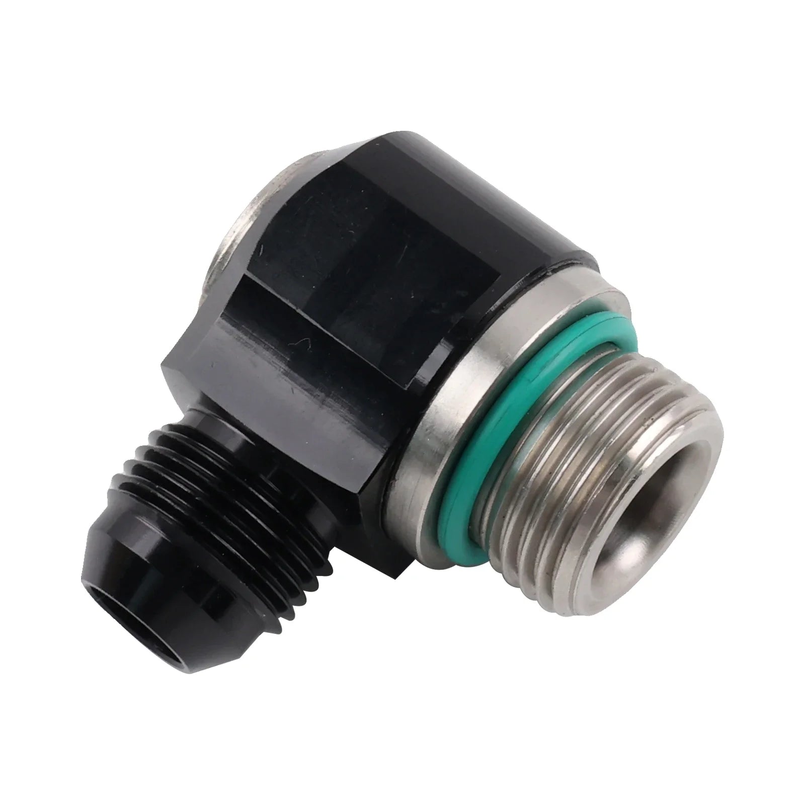 10ORB Fittings 8AN Turbo Brake Hose for Motorcycle & Automotive Stainless Steel Adapter, Black UNF Bolt Ring