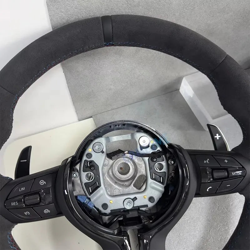 Upgraded all suede material steering wheel black style for BMW F10 F20 F21 F22 F30 F31 F32 F36 M2 F87 M3 F80 M4 F82 F15 F16