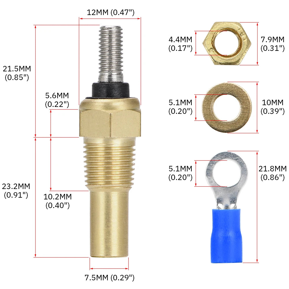Sonde de température d’huile / d’eau universelle 12V 1/8 NPT