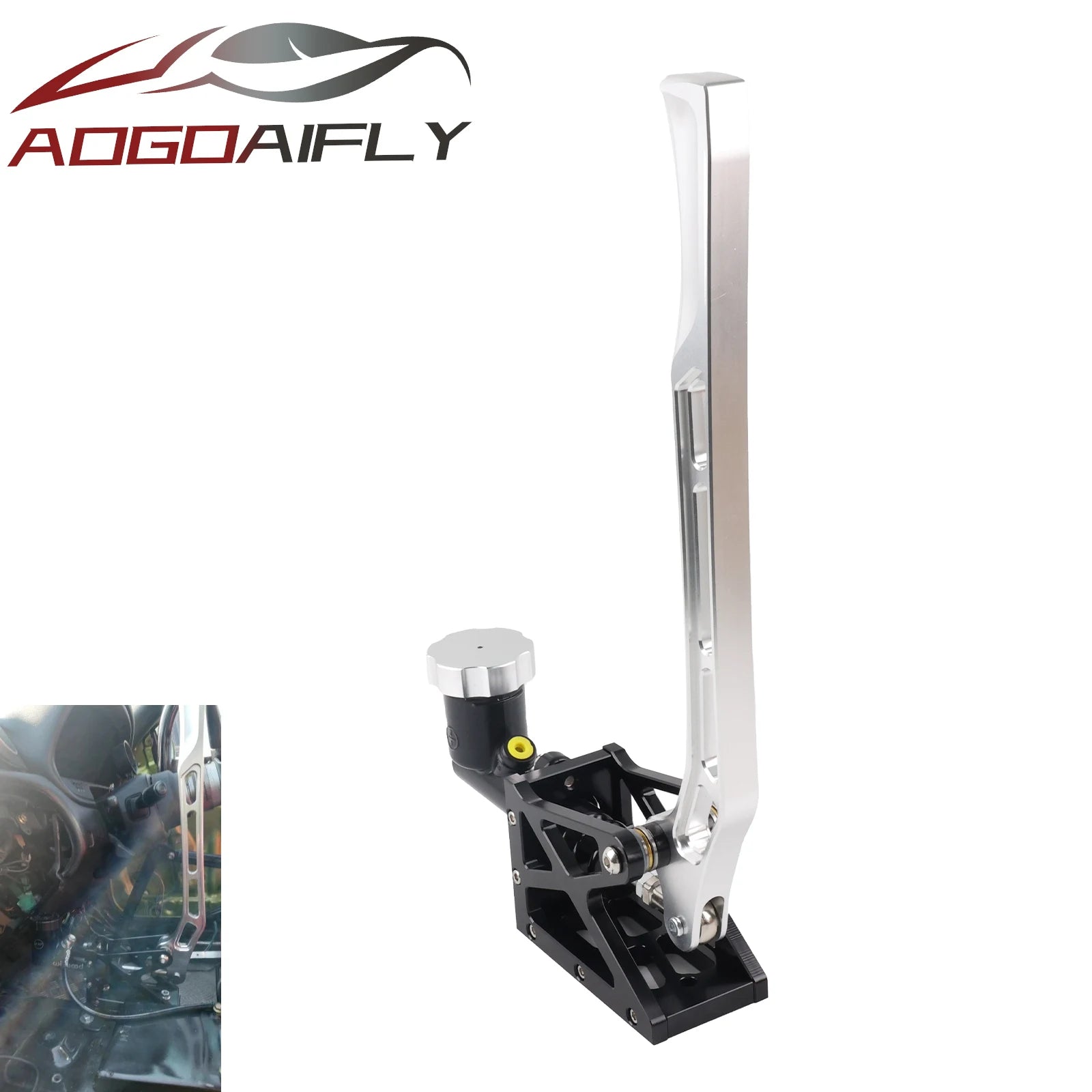Hydraulic Handbrake Universal Diy Modification Drift Vertical Hydro Hand Brake Silver with Oil Tank For BMW Nissan VW