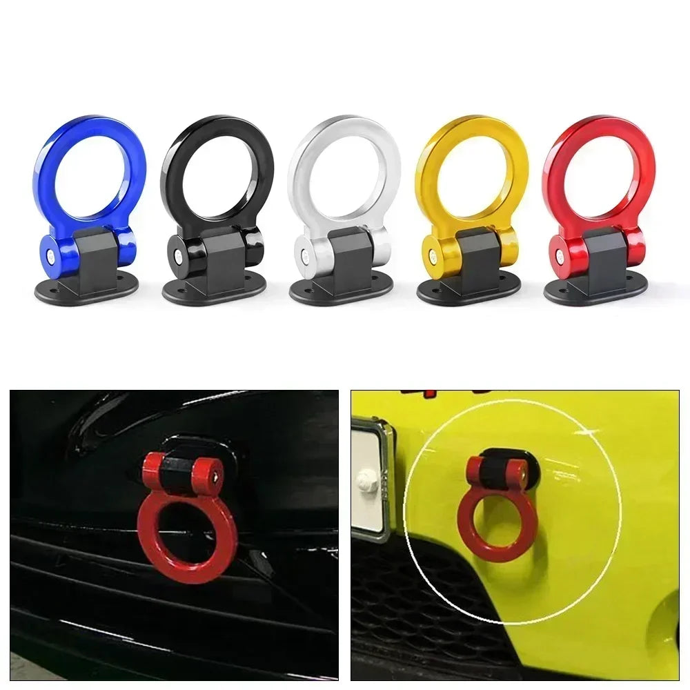 Universal Car Styling Decoration Trailer Hooks Sticker Car Auto Rear Front Trailer Simulation Racing Ring Vehicle Towing Hook
