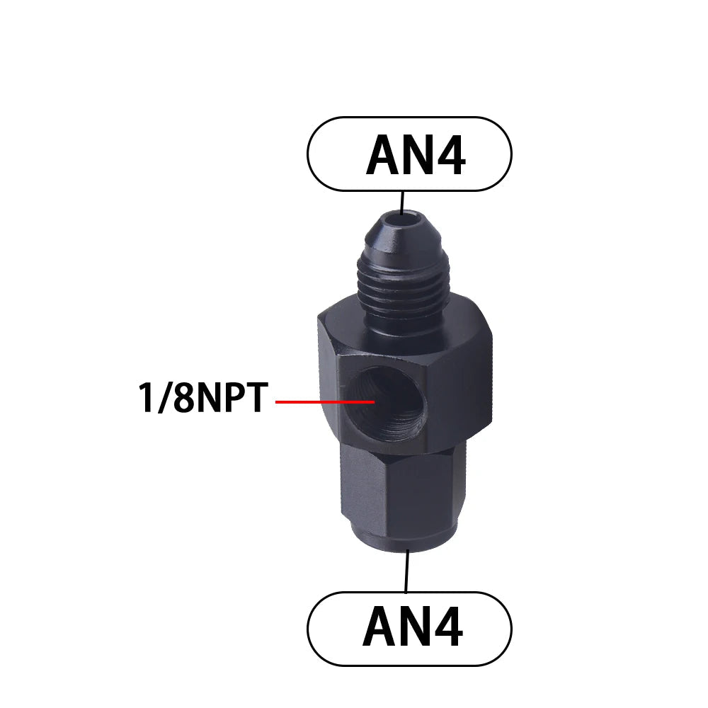 Adaptateur AN4 vers 1/8 NPT noir pour sonde d’huile