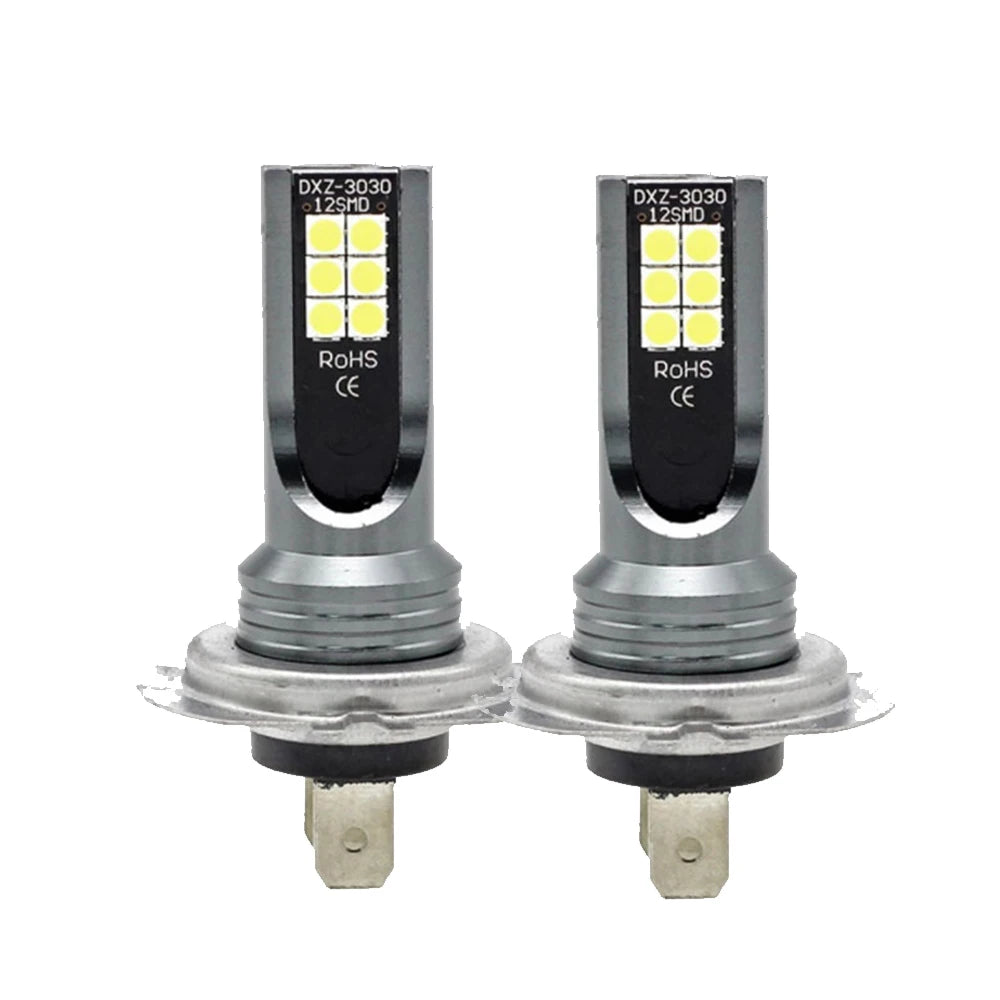 Paire d’ampoules LED H7 blanches 6000K pour remplacement des ampoules halogènes
