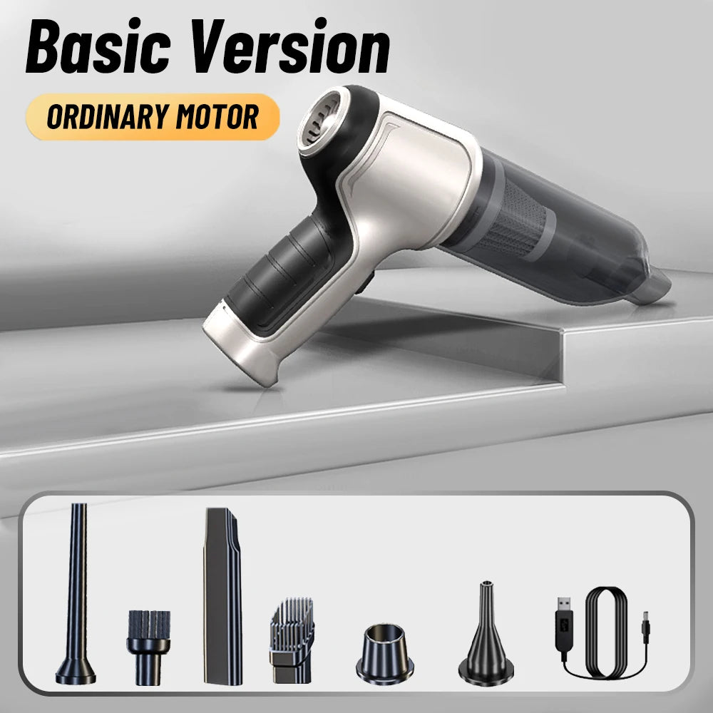 Aspirateur voiture sans fil version Basic avec ses différents embouts et accessoires de nettoyage