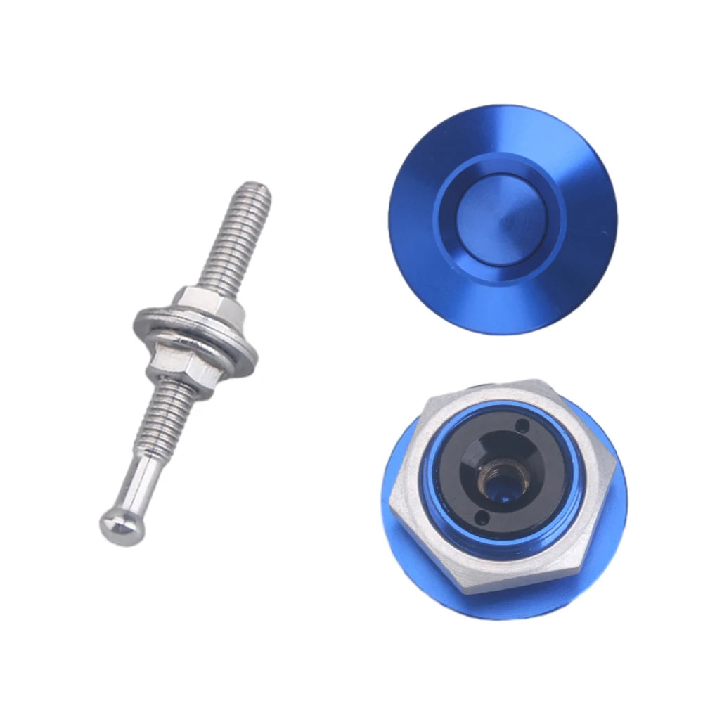 Attaches de capot à bouton poussoir 32 mm universelles en finition bleue Attaches de capot à bouton poussoir 32 mm universelles en finition bleue