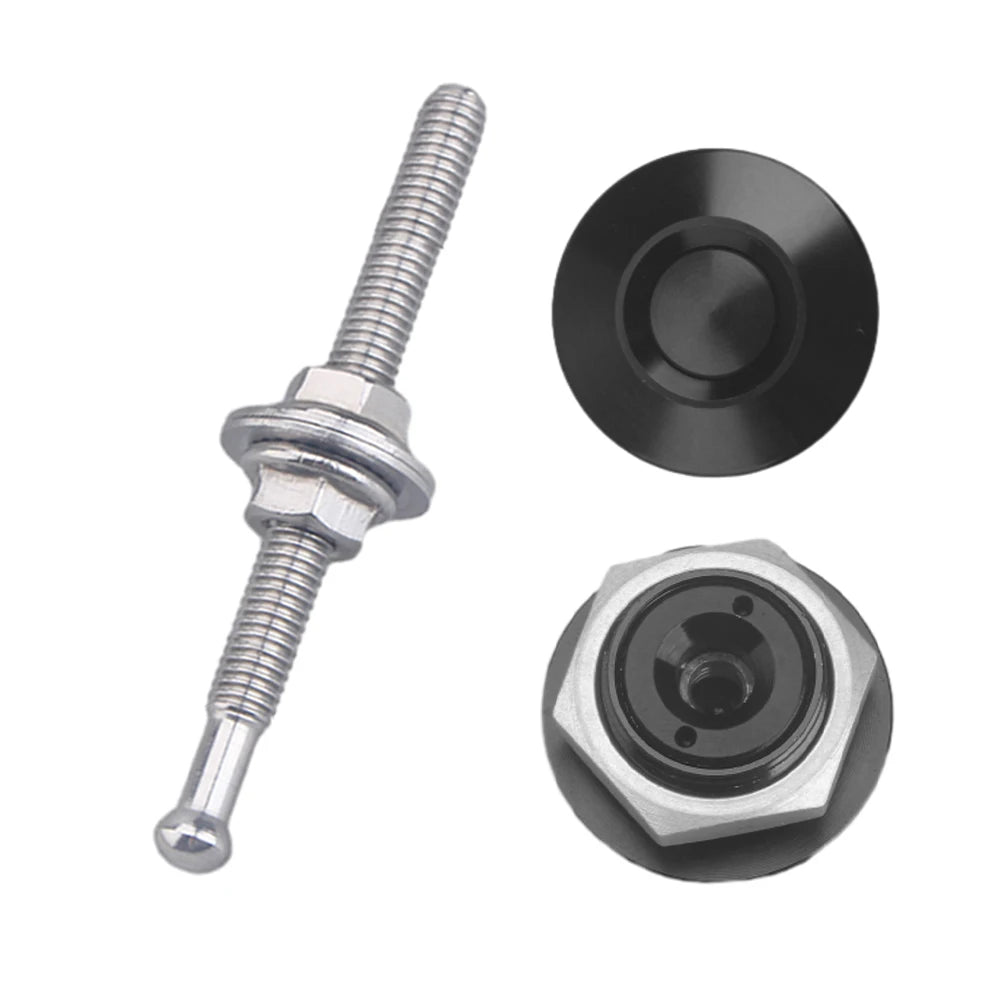 Attaches de capot à bouton poussoir 32 mm universelles en finition noire Attaches de capot à bouton poussoir 32 mm universelles en finition noire