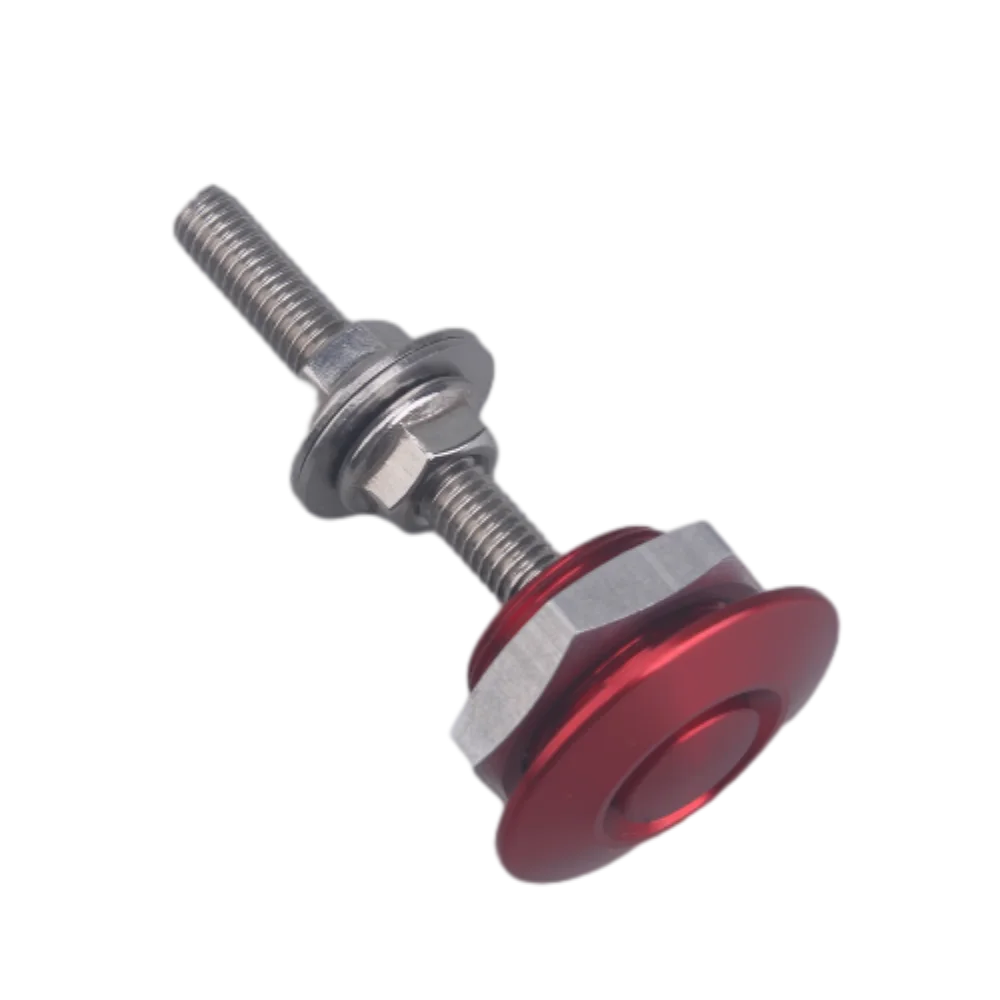 Attache de capot à bouton poussoir push button 32 mm assemblée en finition rouge