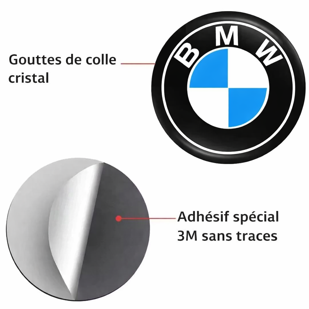 Emblème BMW pour barillet de porte avec adhésif 3M au dos