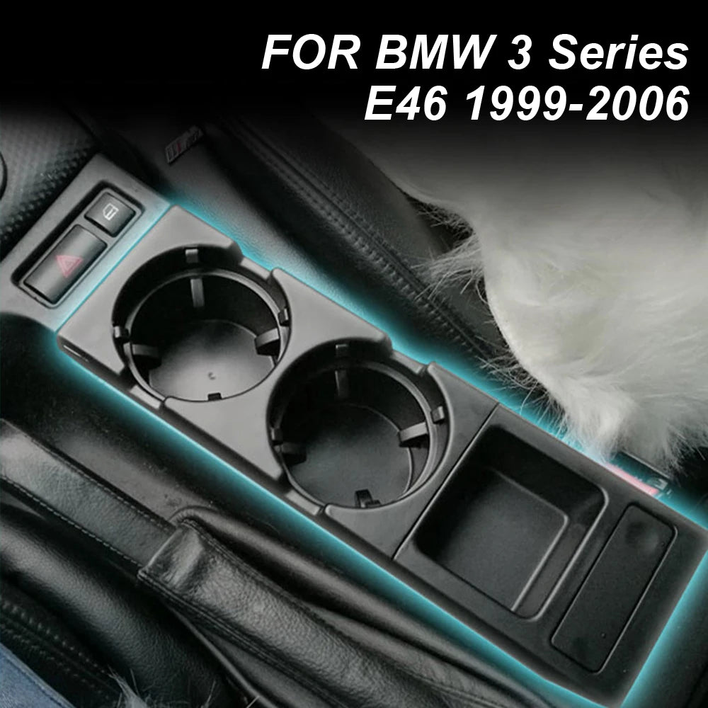 Porte-gobelet double de console centrale pour BMW Série 3 E46 de 1999 à 2006 monté dans l’habitacle
