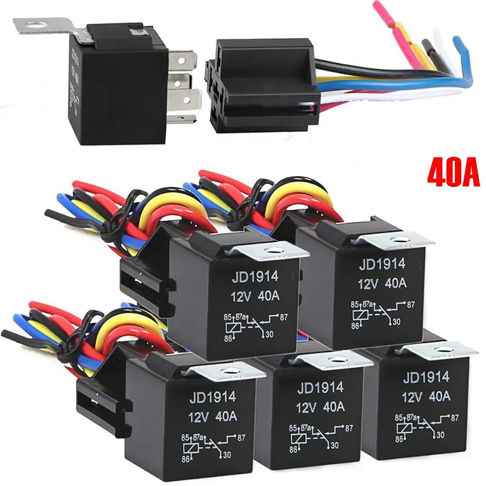 Configurations disponibles du boîtier porte-relais et fusibles universel 12V avec relais 40A