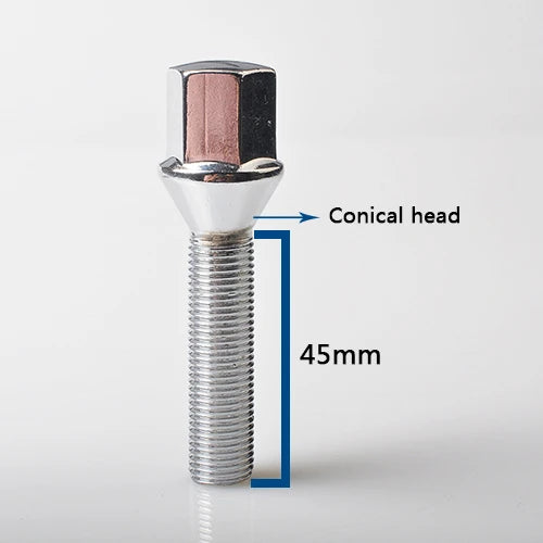 Boulon de roue acier Embers à tête conique longueur 45 mm Boulon de roue acier Embers à tête conique longueur 45 mm