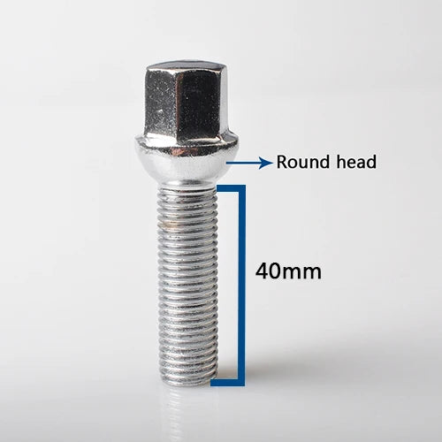 Boulon de roue acier Embers à tête ronde longueur 40 mm