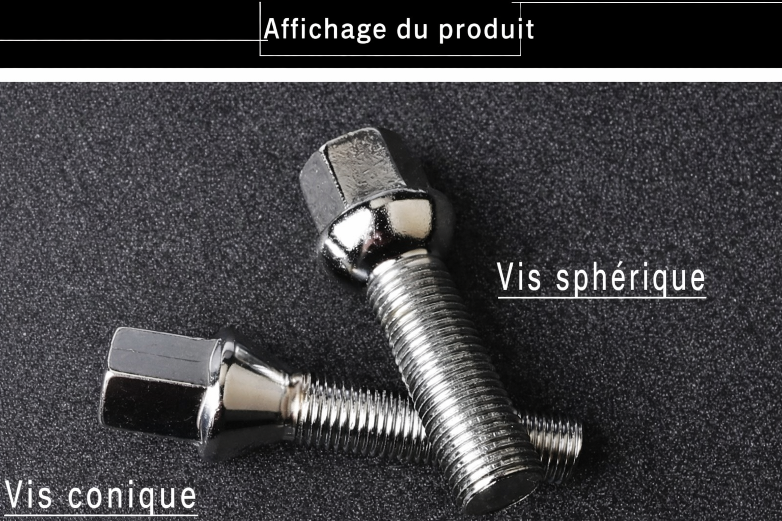 Comparaison des boulons de roue acier Embers avec tête sphérique et tête coniqu
