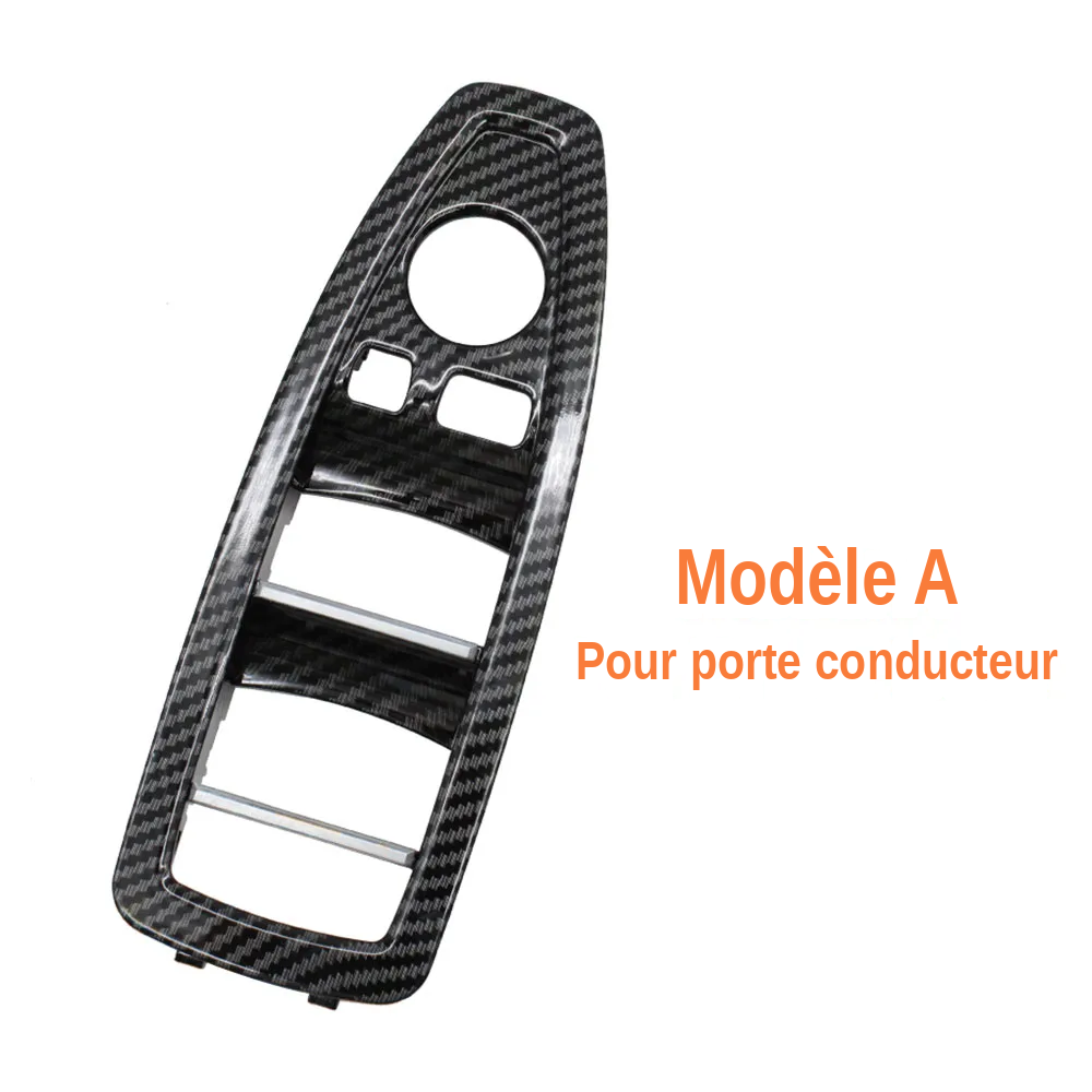 Cache boutons de vitres BMW modèle A pour porte conducteur en aspect carbone