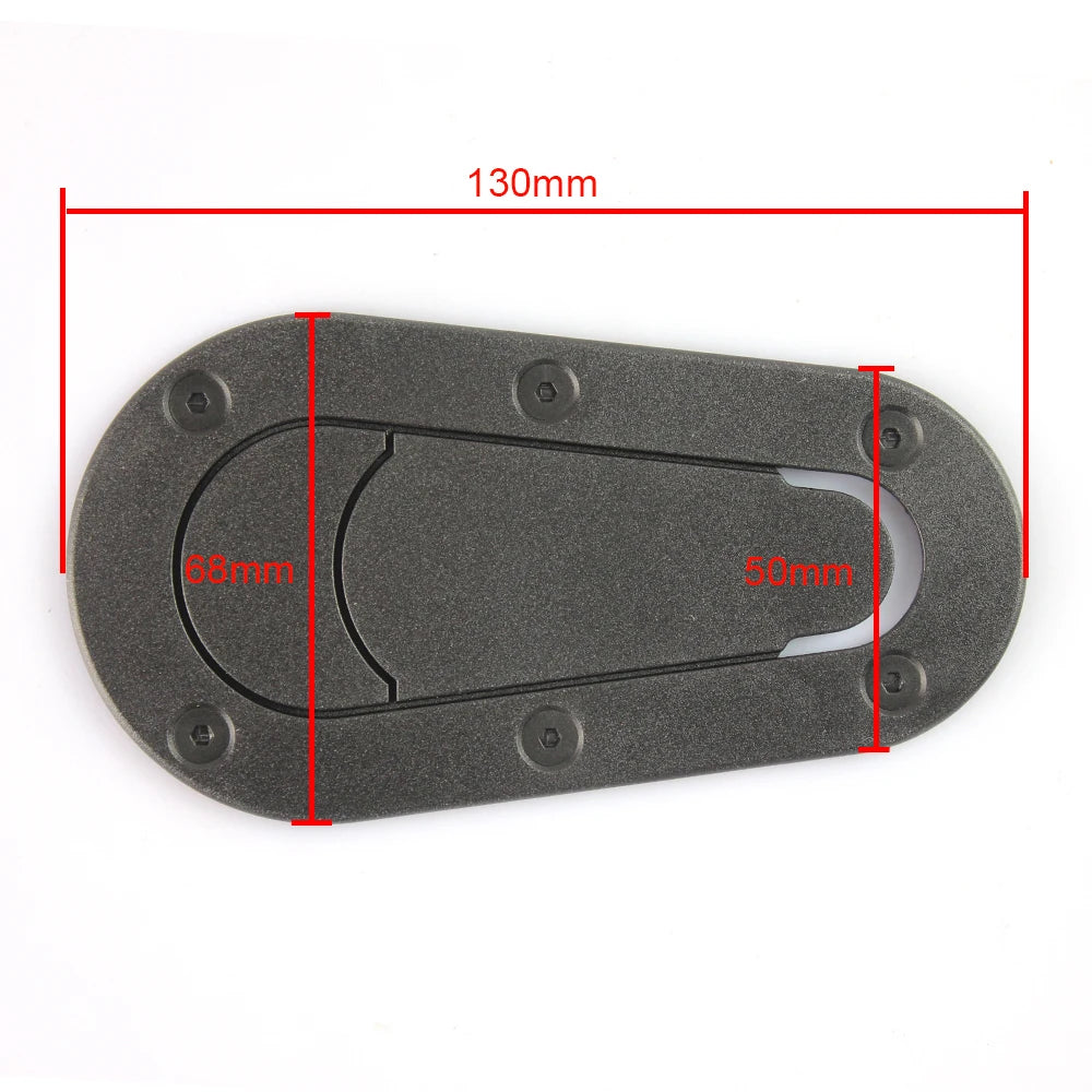 Dimensions du cache verrou de capot universel noir mat avec mesures indiquées