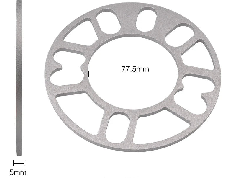 Autre modèle de cale de roue universelle aluminium 5 mm avec diamètre de 77,5 mm