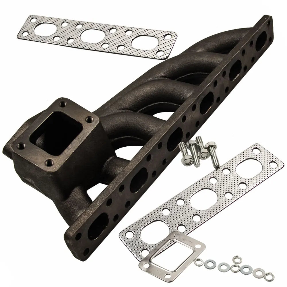 Troisième vue en angle du collecteur turbo position basse T3 BMW M50 M52 M54 S50