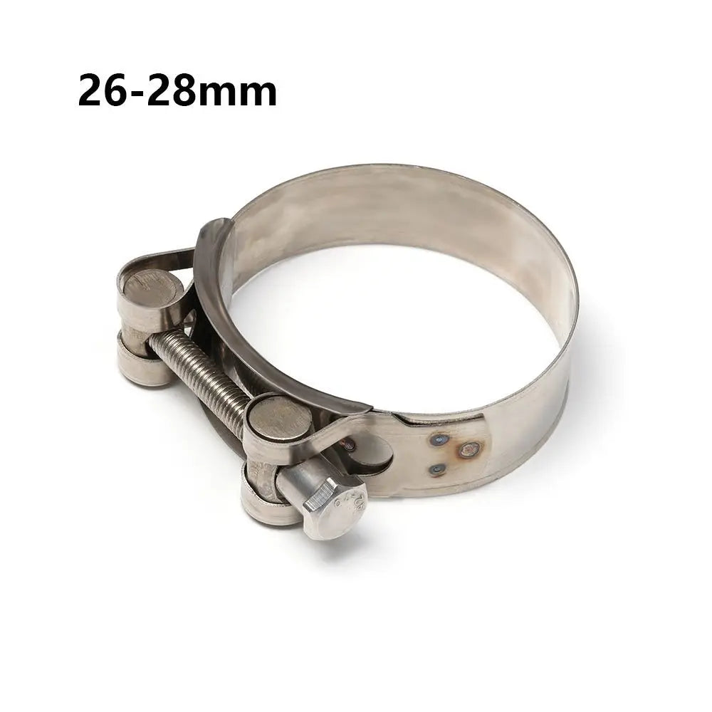 Collier de serrage inox universel pour durite en taille 26 à 28 mm Collier de serrage inox universel pour durite en taille 26 à 28 mm