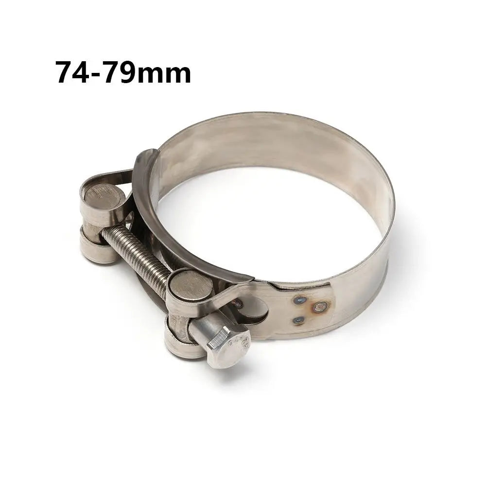 Collier de serrage inox universel pour durite en taille 74 à 79 mm Collier de serrage inox universel pour durite en taille 74 à 79 mm