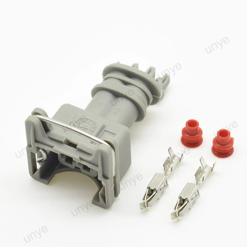 Connecteur injecteur EV1 JPT 2 broches 282189-1 gris avec cosses et joints Connecteur injecteur EV1 JPT 2 broches 282189-1 gris avec cosses et joints