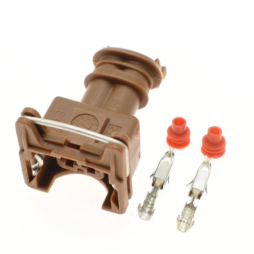Connecteur injecteur EV1 JPT 2 broches 282189-1 marron avec cosses et joints
