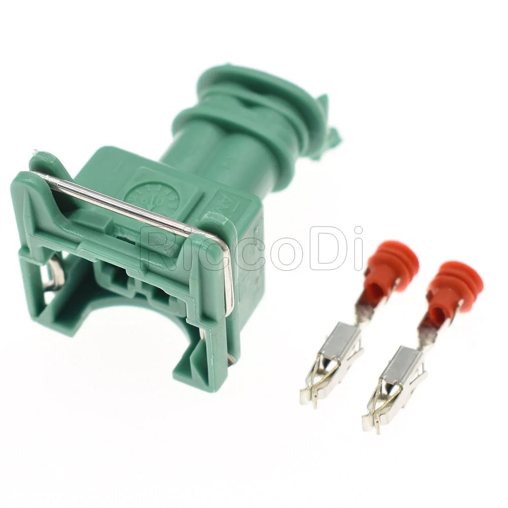 Connecteur injecteur EV1 JPT 2 broches 282189-1 vert d’eau avec cosses et joints Connecteur injecteur EV1 JPT 2 broches 282189-1 vert d’eau avec cosses et joints