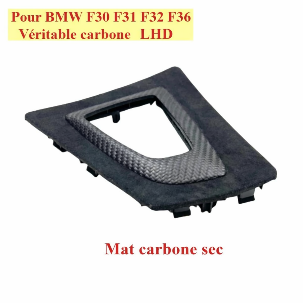 Contour de levier de vitesse BMW F30 F31 F32 F36 LHD en carbone sec mat