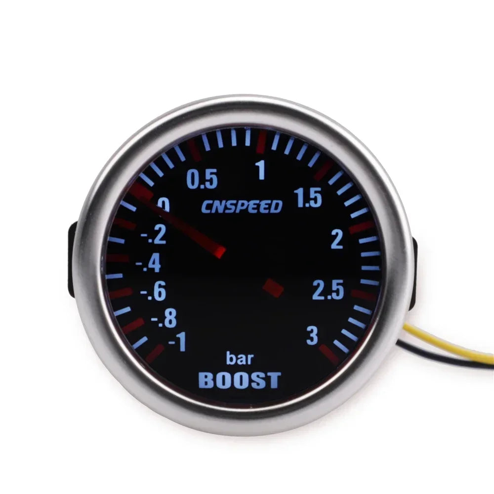 Manomètre du contrôleur électronique de pression turbo 12V avec fond bleu et éclairage rouge