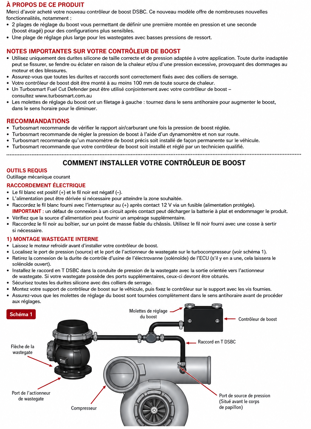 Notice d’instructions du contrôleur électronique de pression turbo 12V Notice d’instructions du contrôleur électronique de pression turbo 12V