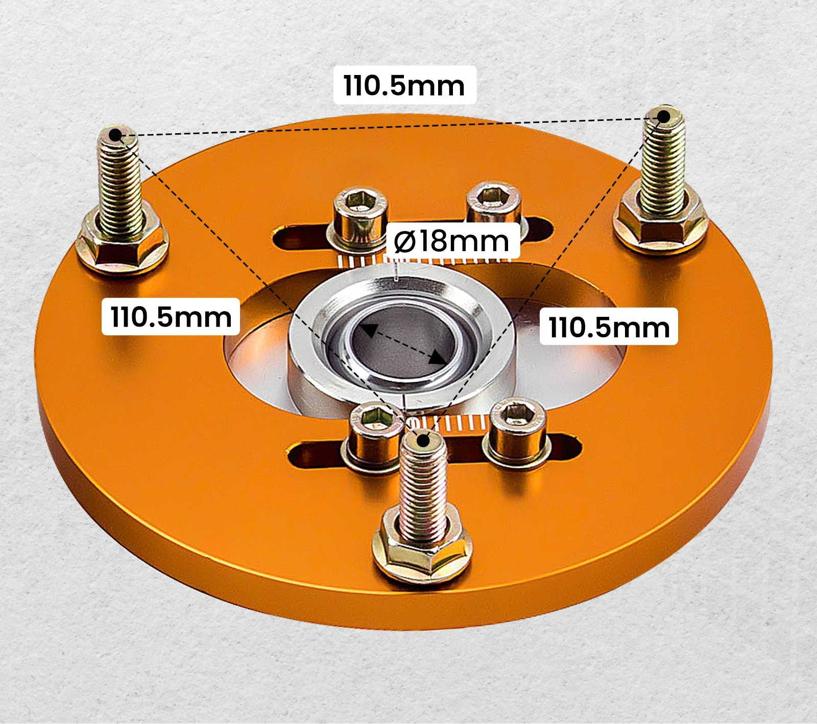 Schéma des dimensions des coupelles supérieures de carrossage avant BMW E36