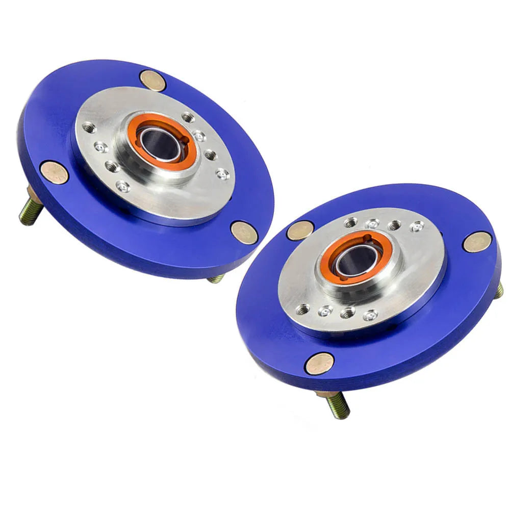 Paire de coupelles supérieures de carrossage avant réglables BMW E36 en finition bleue