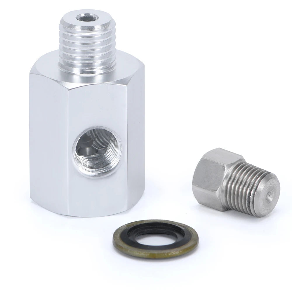 Contenu de l’adaptateur T 3 ports 1/8 NPT M12x1.5 avec bague et raccord
