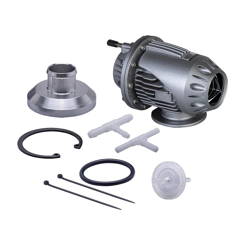 Dump valve type HKS SQV argent avec bride, joints et accessoires de montage
