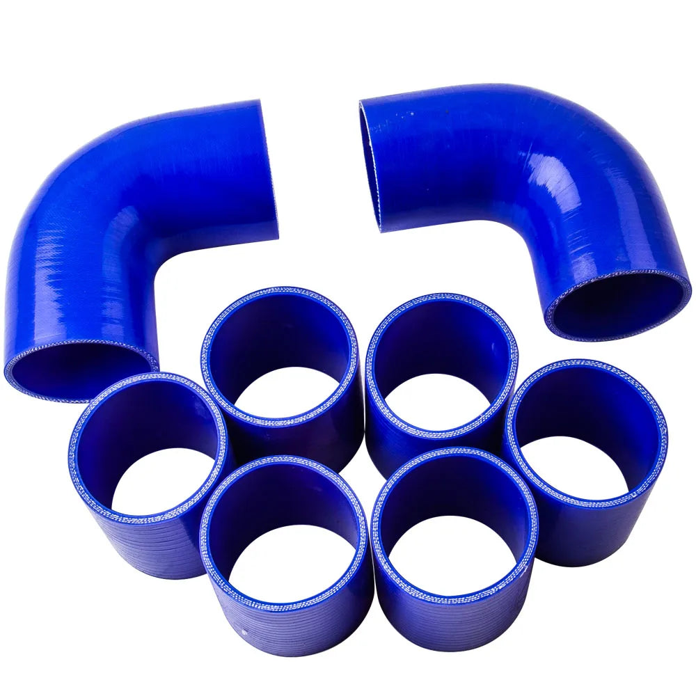 Durites silicone bleues et manchons du kit turbo avec diamètre 2.5 pouces