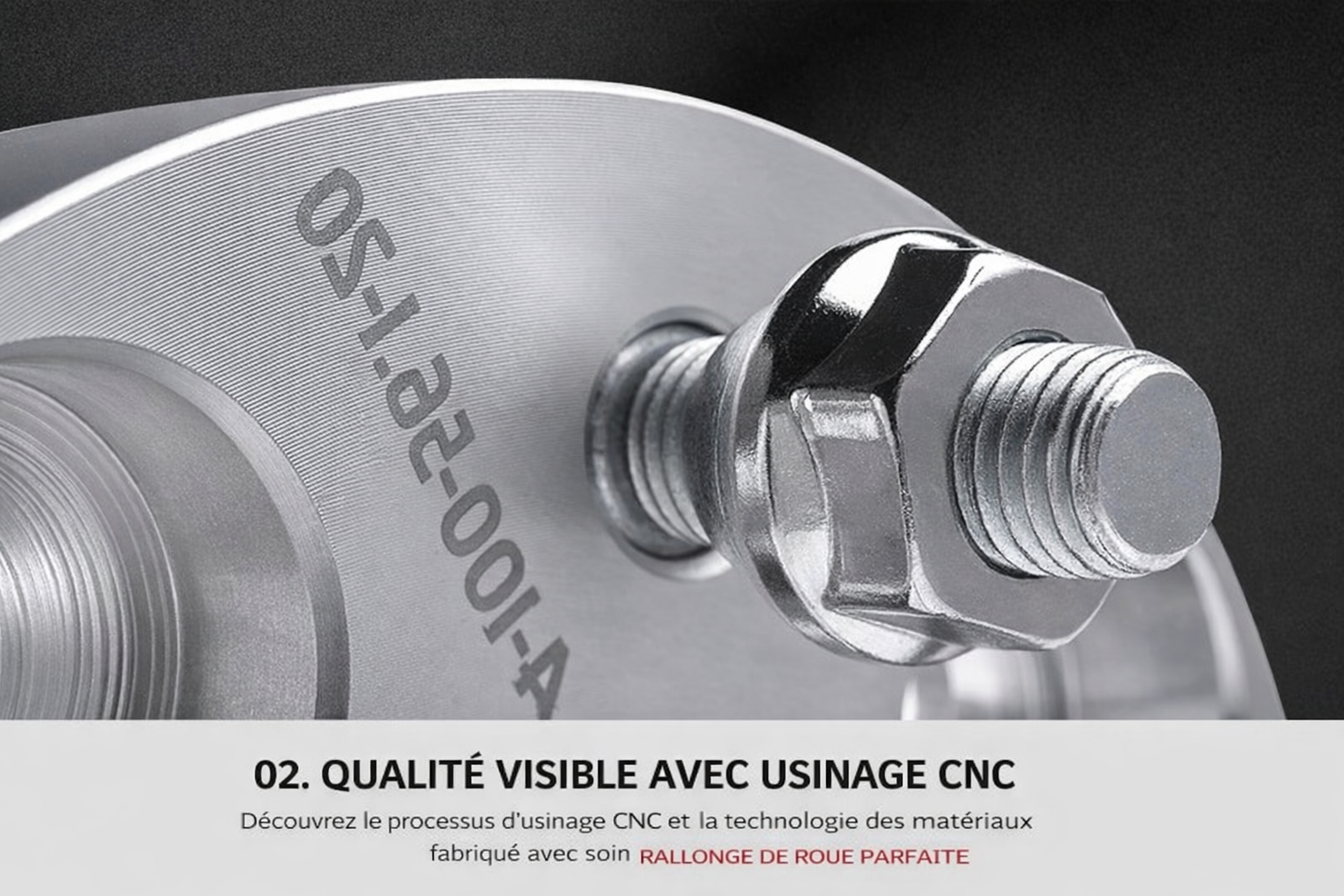 Détail de l’usinage CNC des élargisseurs de voie 5x112 66,6 mm