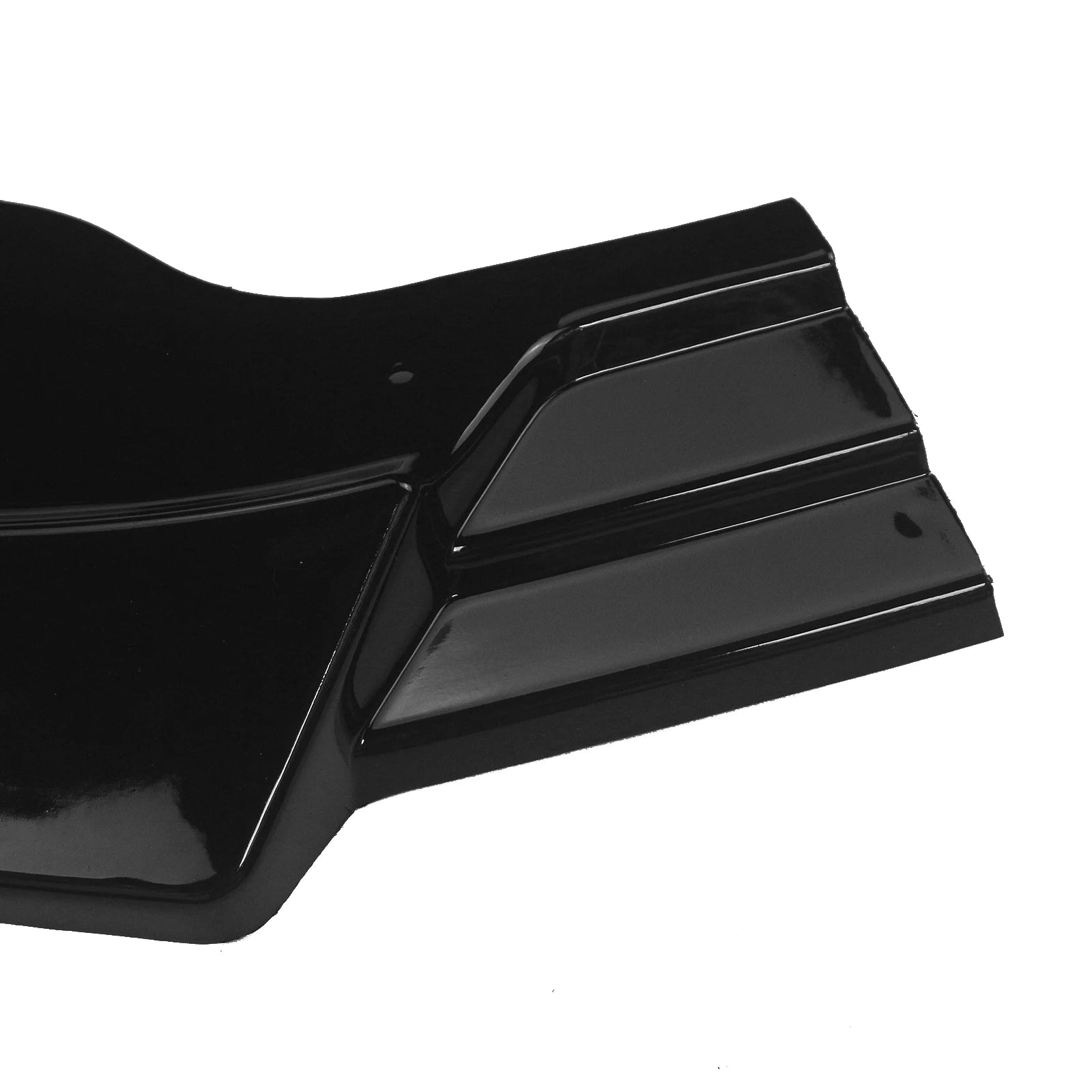 Détail d’une extension latérale de lame avant BMW G20 G21 en finition noire brillante
