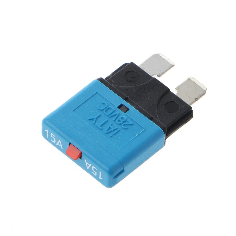 Fusible standard réarmable manuel type lame 15A 12V bleu