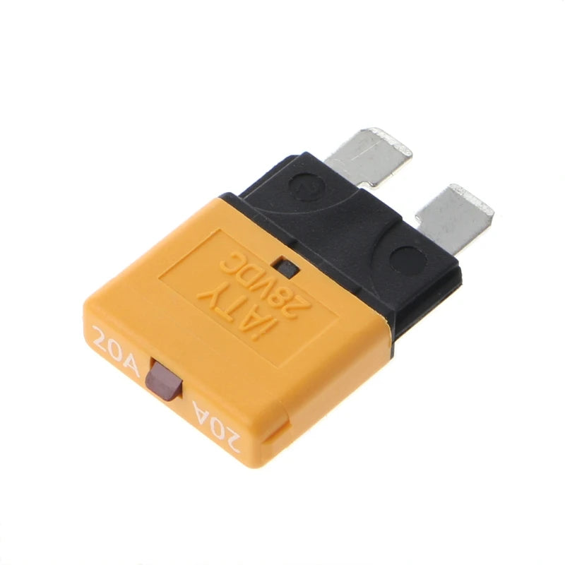 Fusible standard réarmable manuel type lame 20A 12V jaune